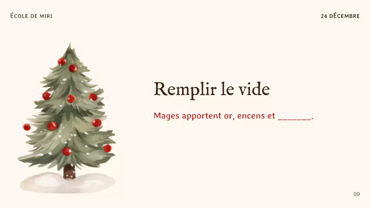 invitation traditionnelle de Noël beige