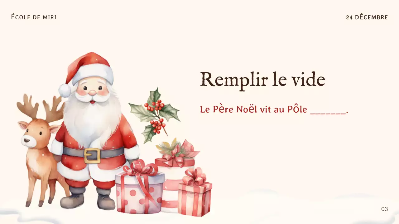 invitation traditionnelle de Noël beige