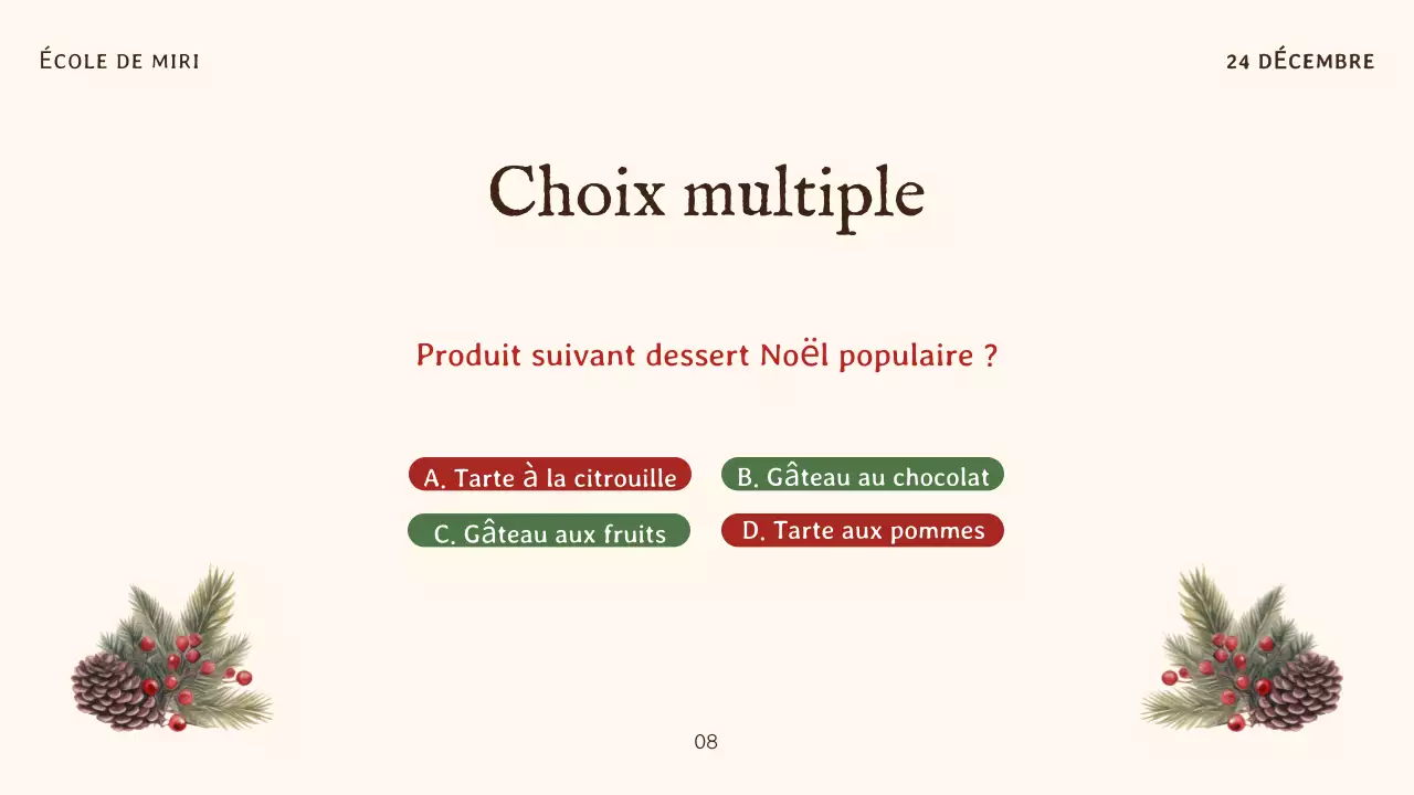 invitation traditionnelle de Noël beige