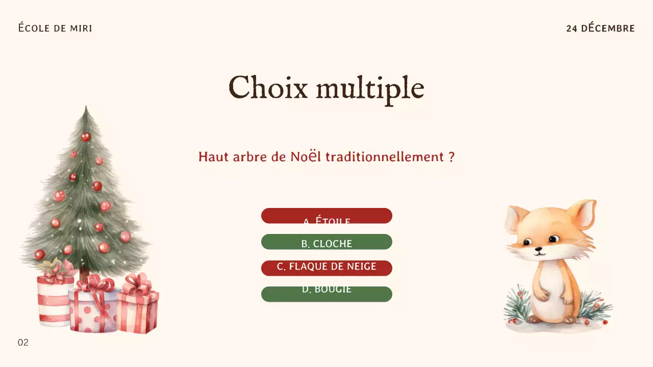 invitation traditionnelle de Noël beige