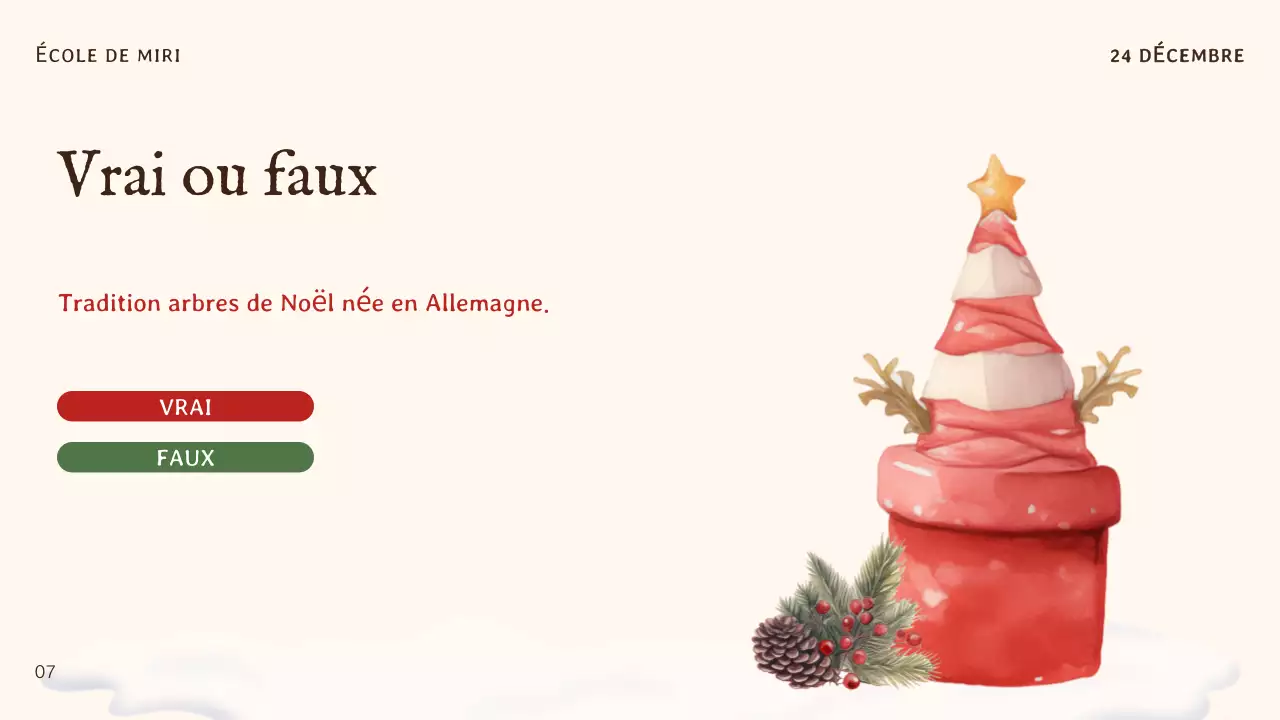 invitation traditionnelle de Noël beige