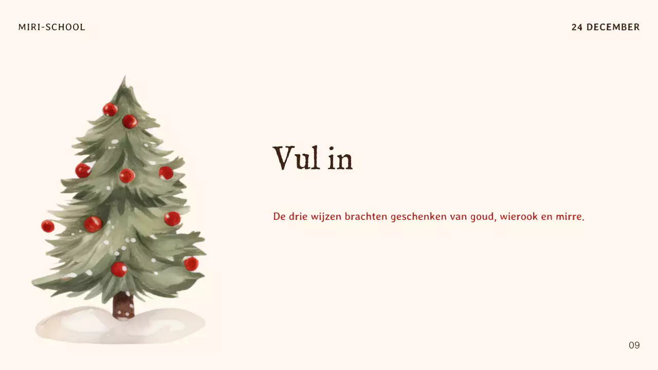 beige traditionele kerstuitnodiging