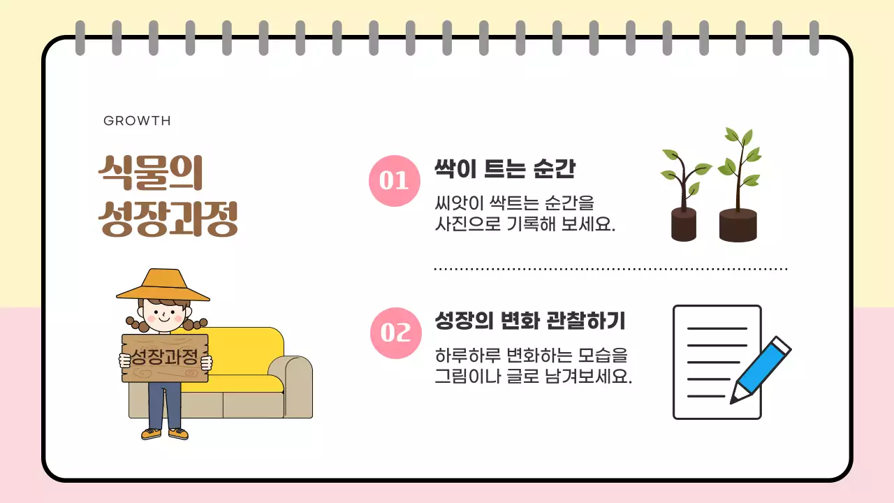 베이지 아기자기한 식물 가이드 교육 자료