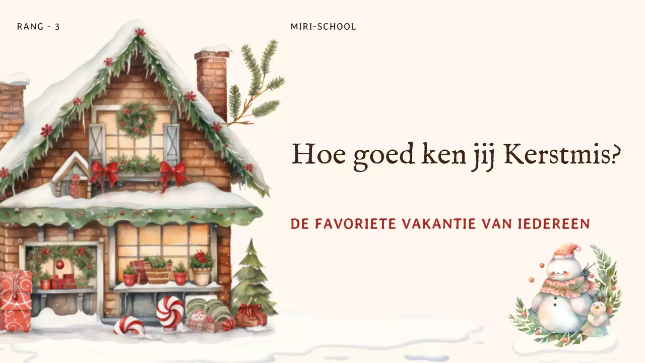 beige traditionele kerstuitnodiging