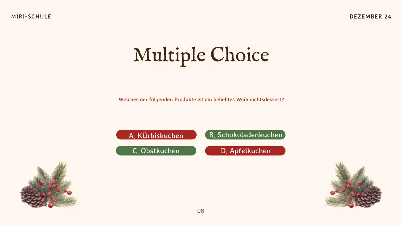 beige traditionelle Weihnachtseinladung