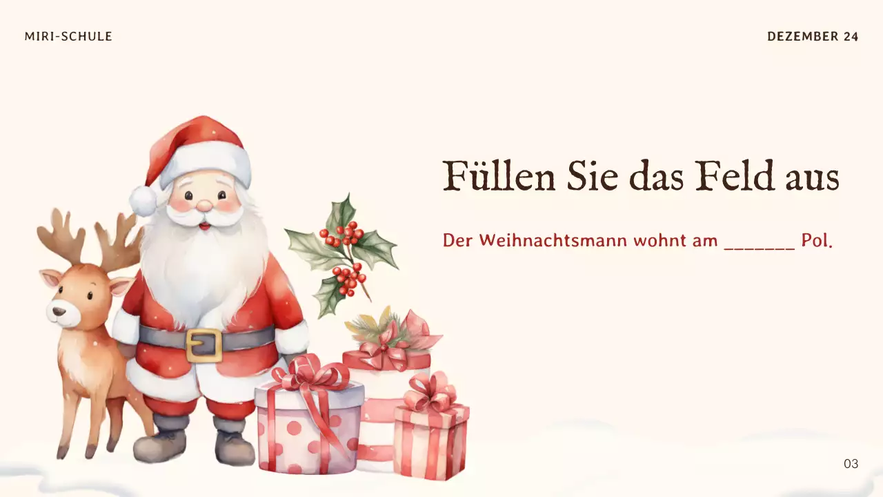 beige traditionelle Weihnachtseinladung