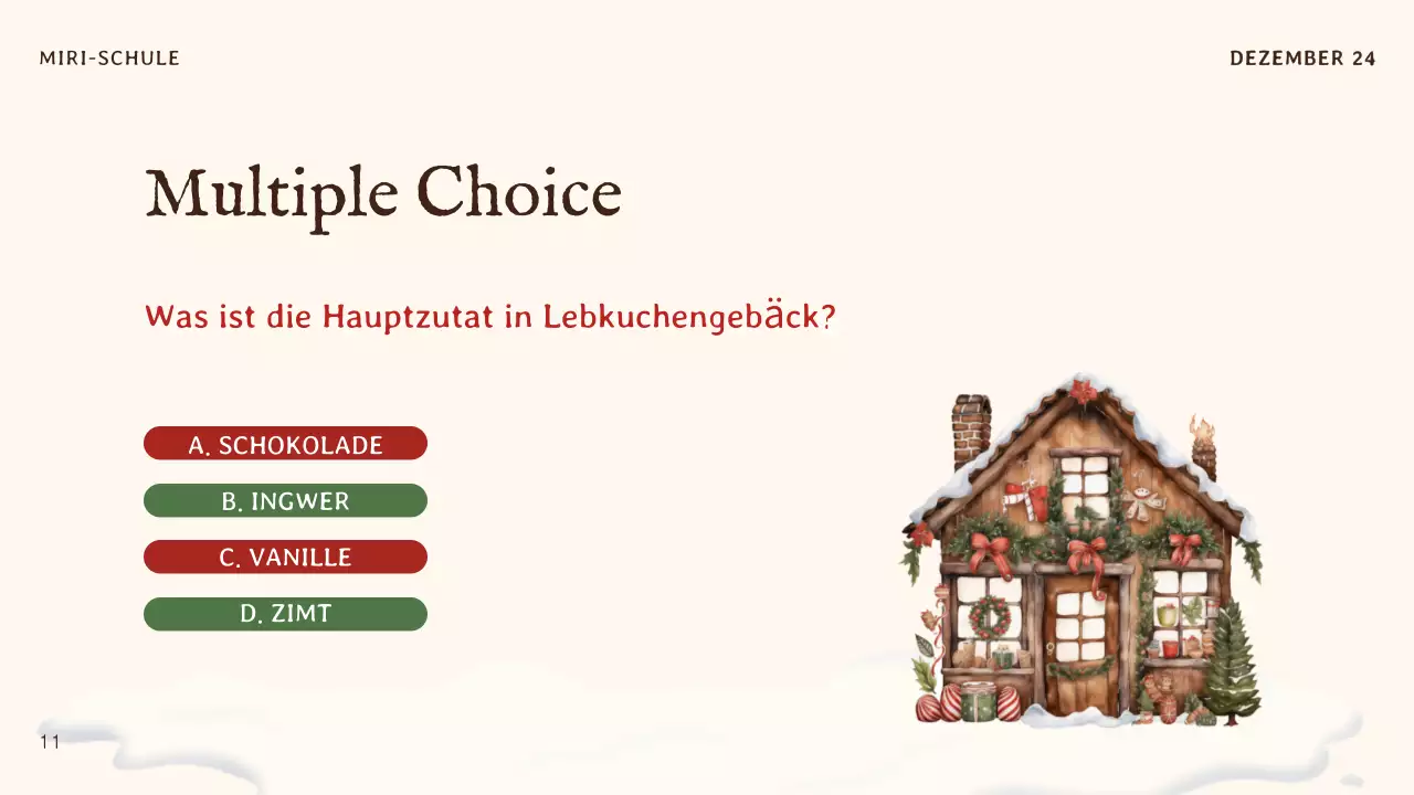 beige traditionelle Weihnachtseinladung