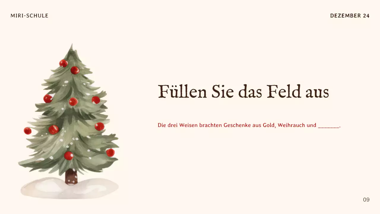 beige traditionelle Weihnachtseinladung