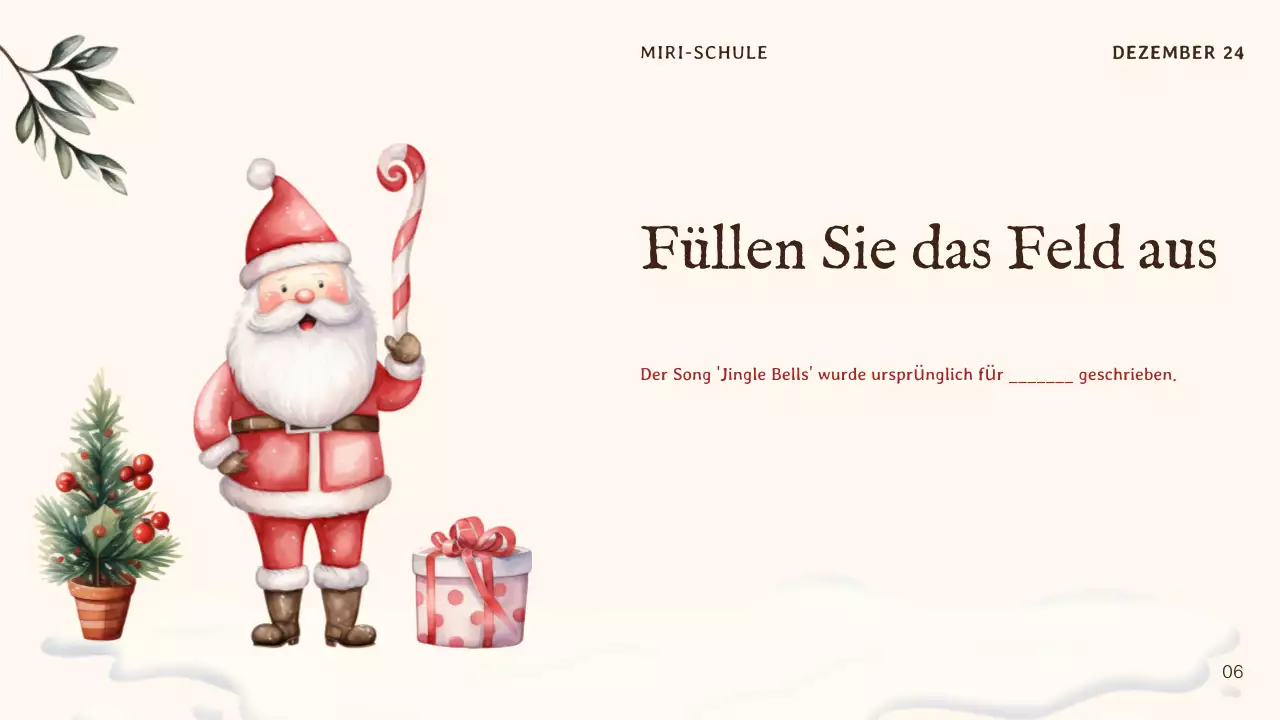 beige traditionelle Weihnachtseinladung