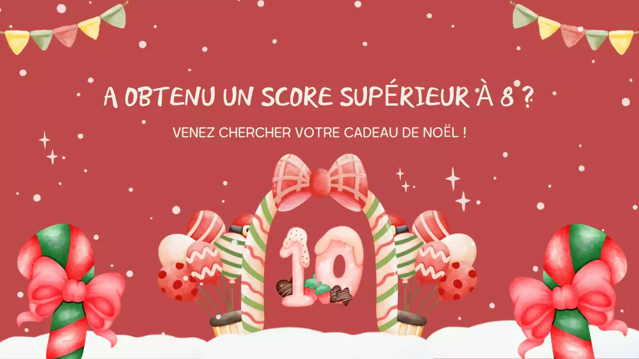 Invitation à un quiz de Noël festif rouge