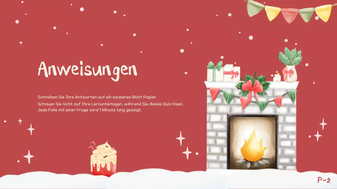 Rote festliche Weihnachtsquiz-Einladung