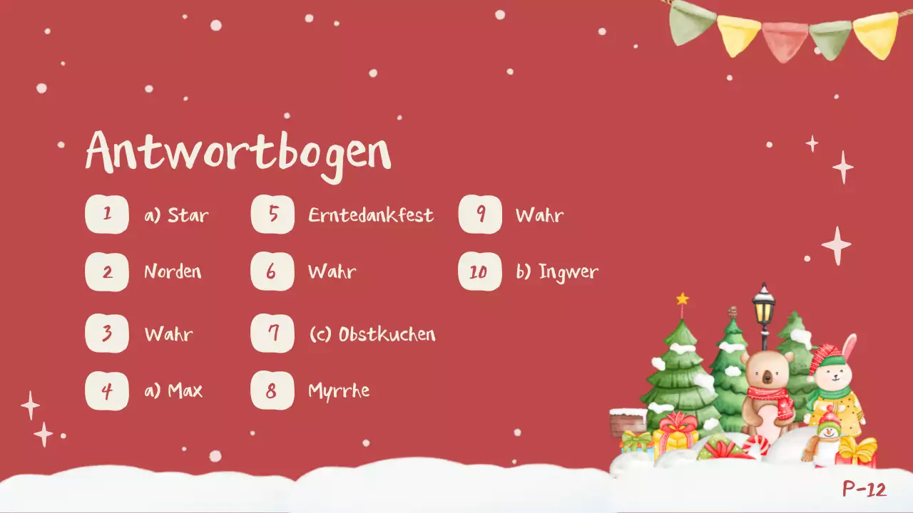Rote festliche Weihnachtsquiz-Einladung