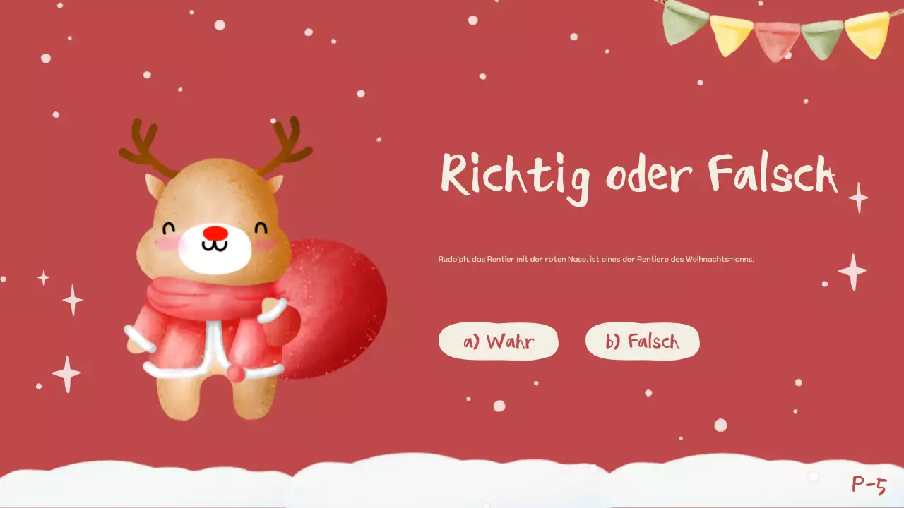 Rote festliche Weihnachtsquiz-Einladung