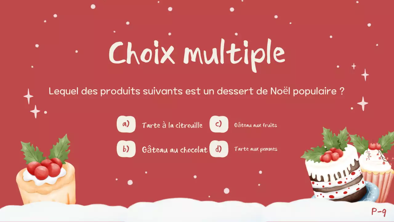 Invitation à un quiz de Noël festif rouge