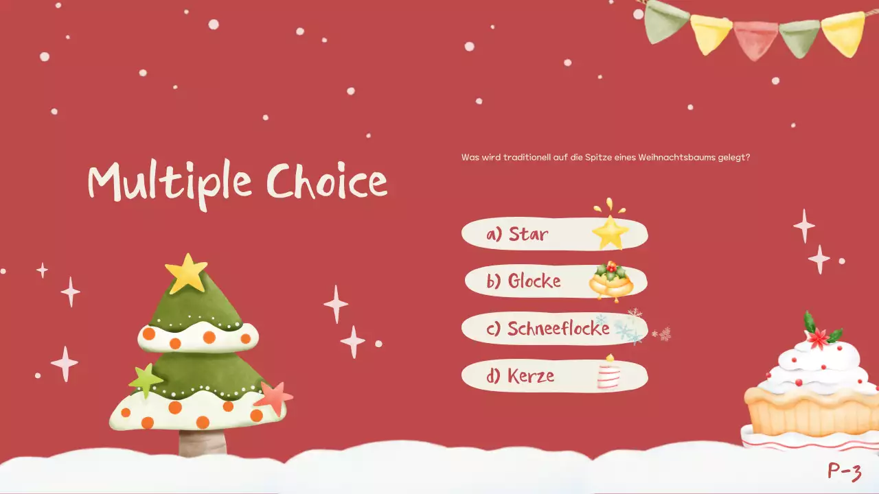 Rote festliche Weihnachtsquiz-Einladung