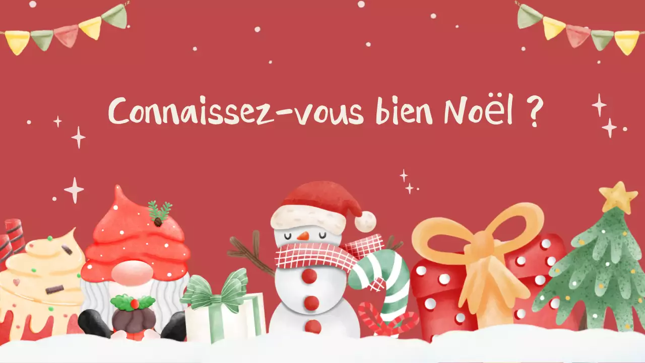 Invitation à un quiz de Noël festif rouge