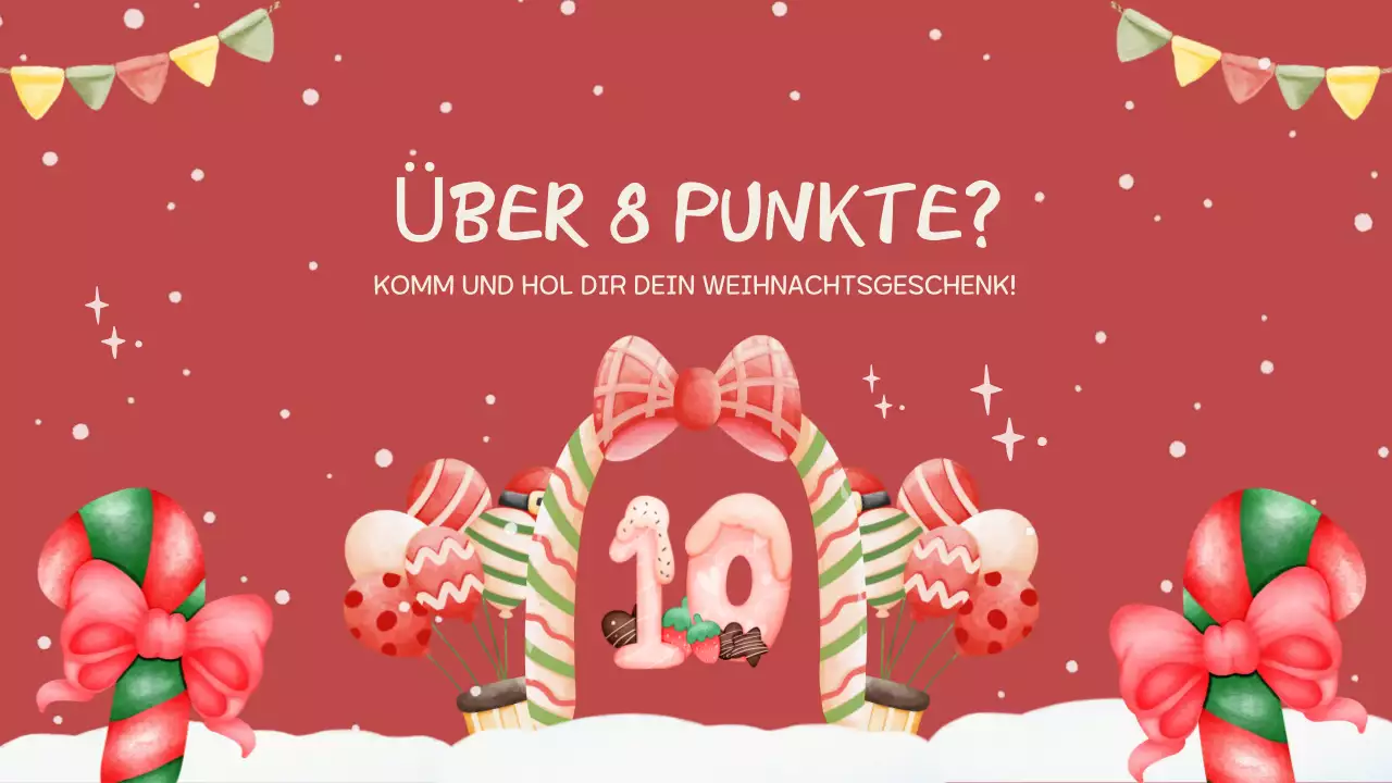 Rote festliche Weihnachtsquiz-Einladung