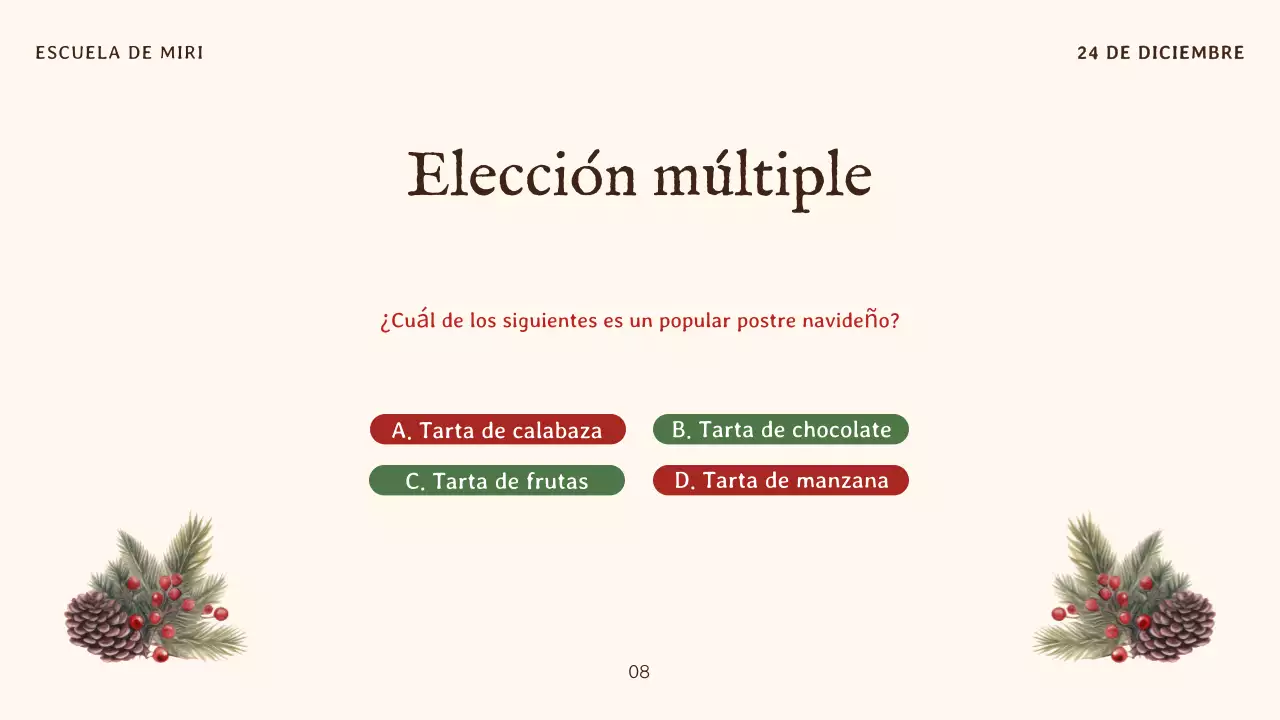 beige invitación tradicional de Navidad