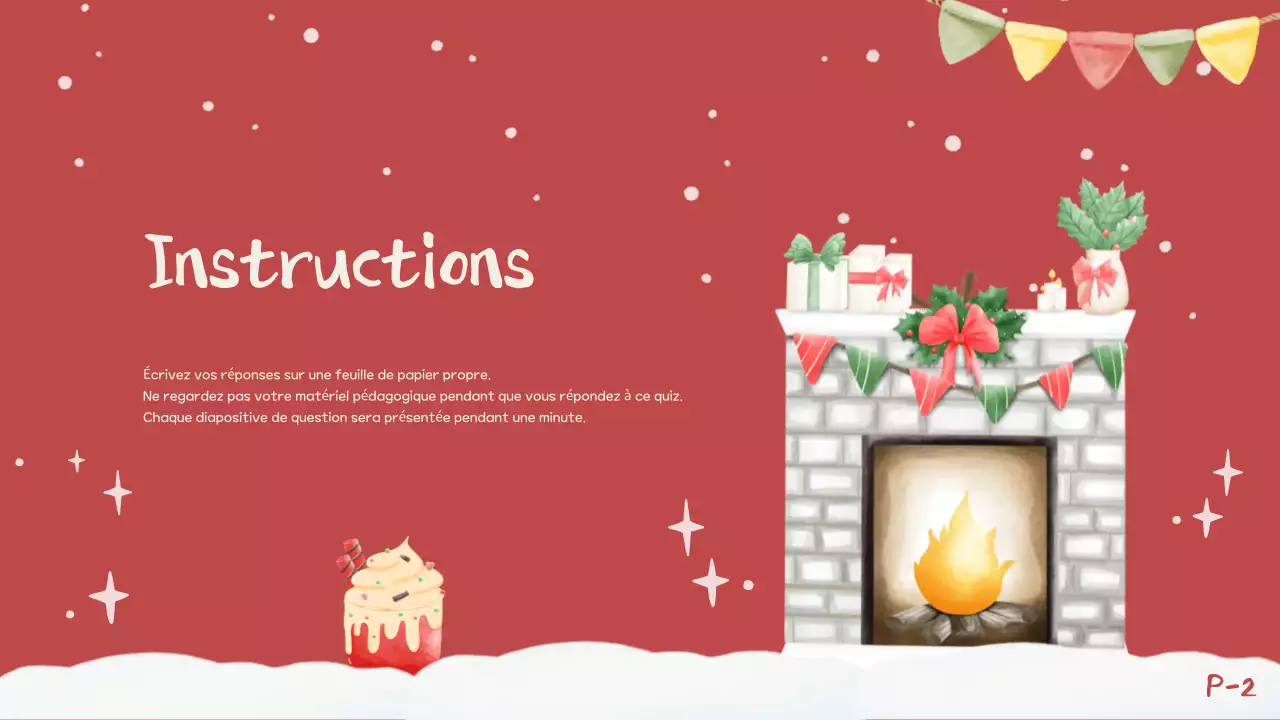 Invitation à un quiz de Noël festif rouge