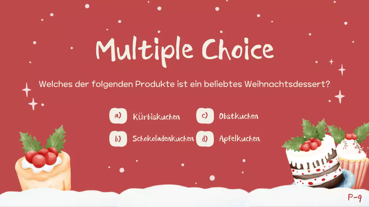 Rote festliche Weihnachtsquiz-Einladung