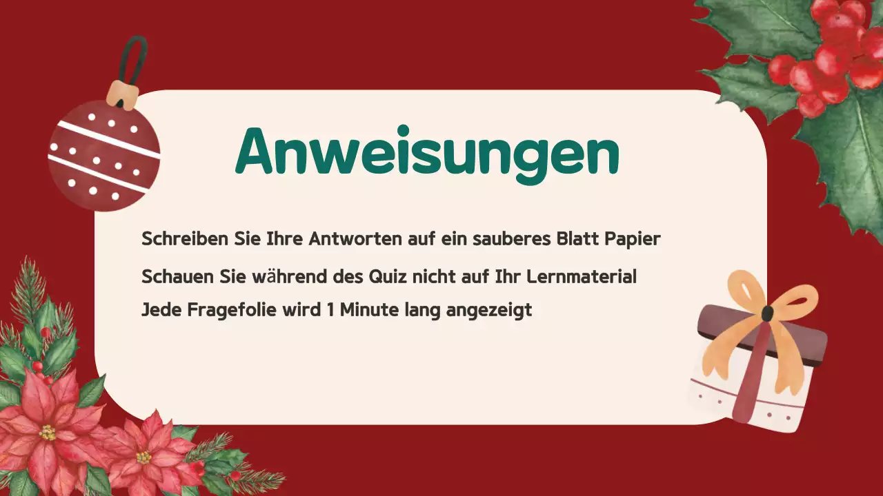 Red Beige Illustration Christmas Quiz