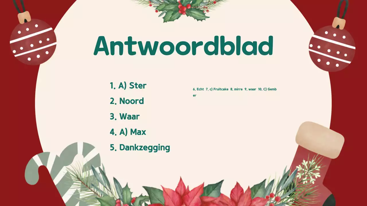 Rood Beige Illustratie Kerst Quiz