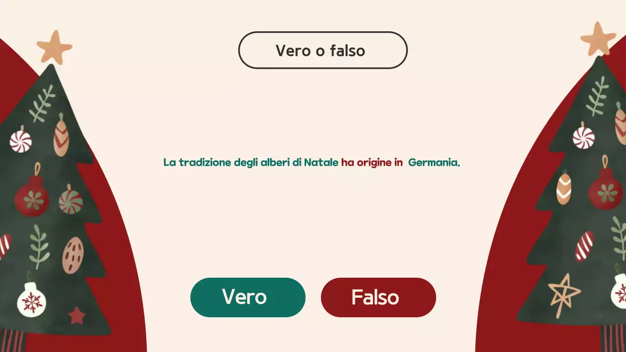 Quiz di Natale con illustrazione rosso-beige