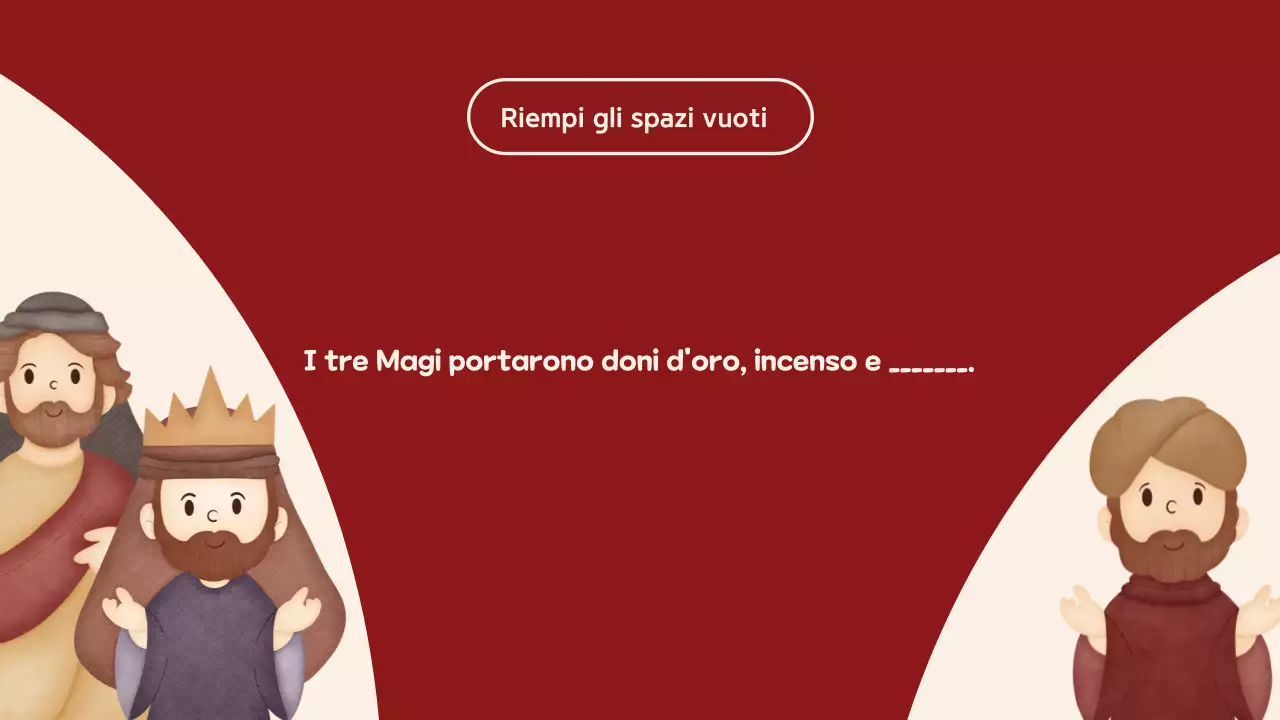 Quiz di Natale con illustrazione rosso-beige