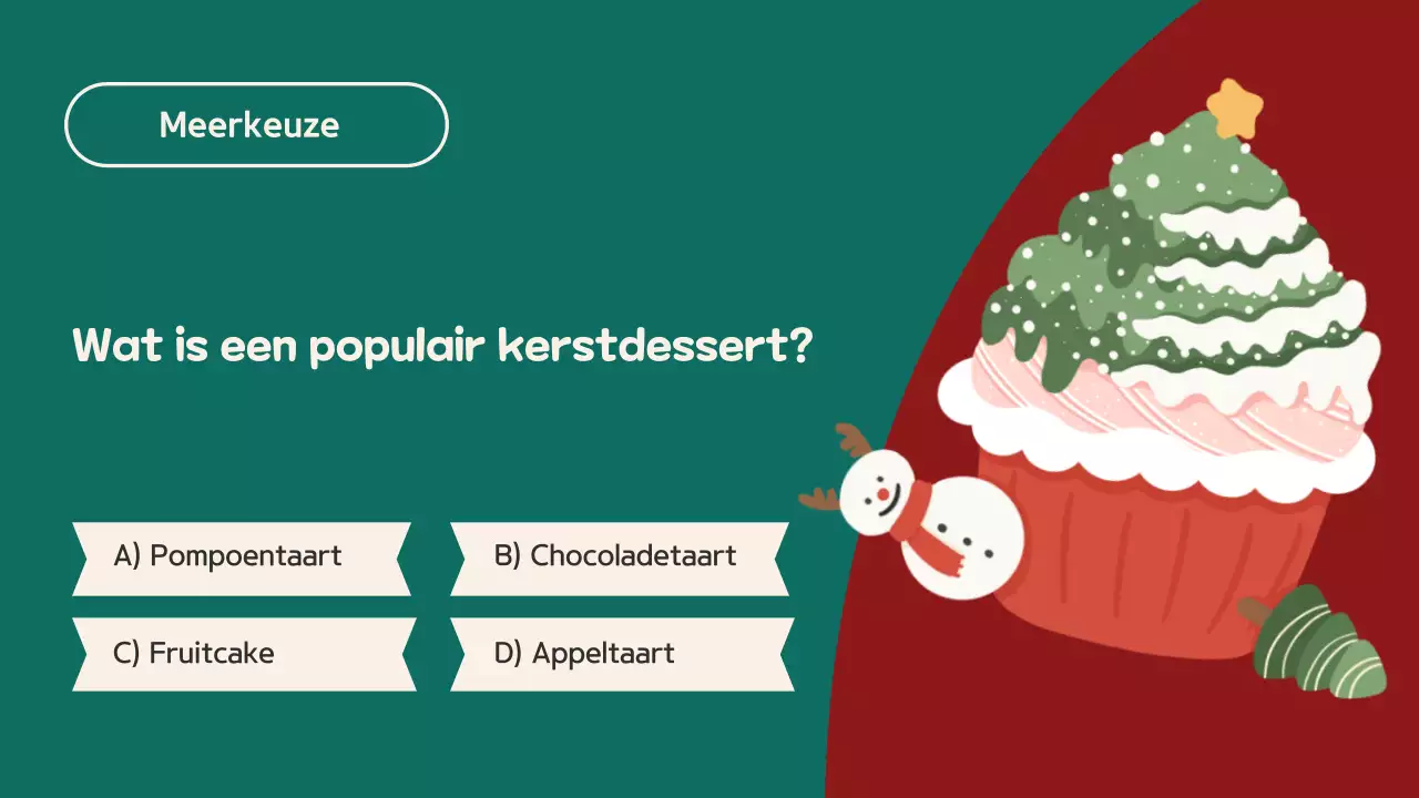 Rood Beige Illustratie Kerst Quiz