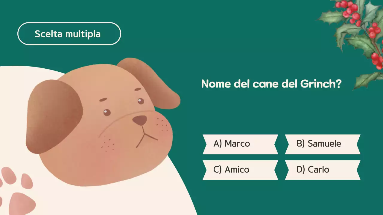 Quiz di Natale con illustrazione rosso-beige