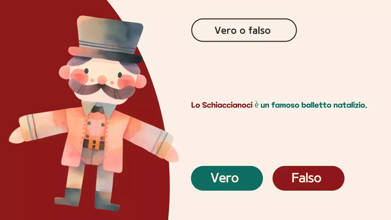 Quiz di Natale con illustrazione rosso-beige