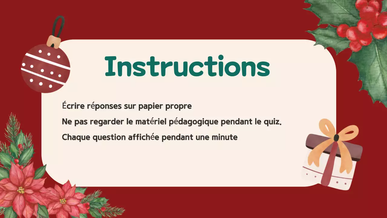 Red Beige Illustration Christmas Quiz