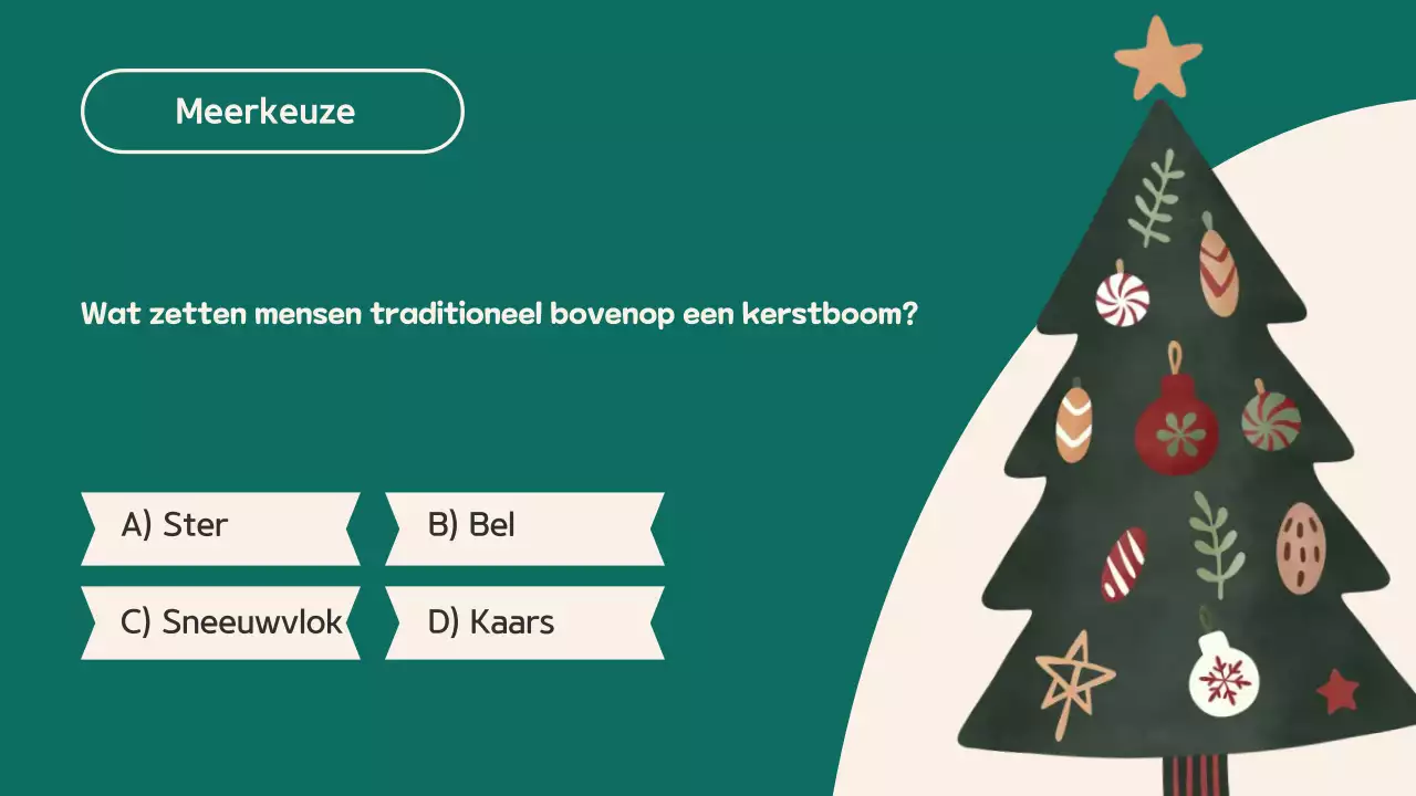 Rood Beige Illustratie Kerst Quiz