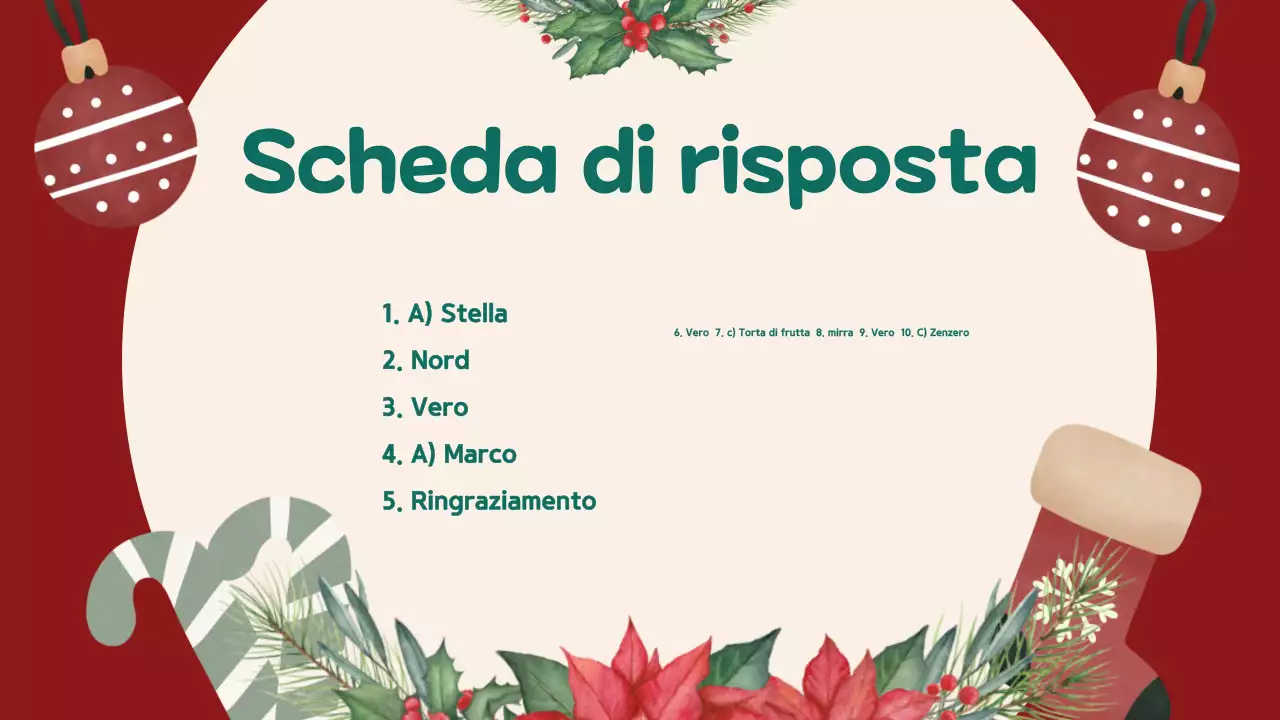 Quiz di Natale con illustrazione rosso-beige
