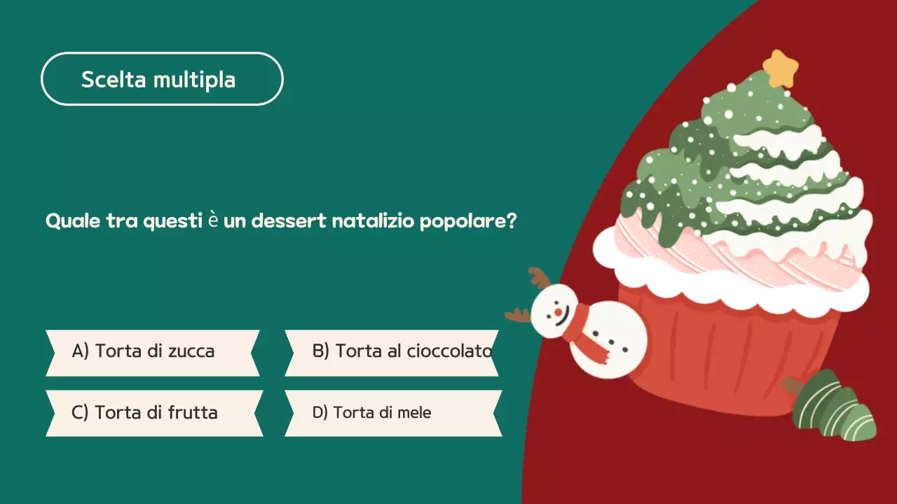 Quiz di Natale con illustrazione rosso-beige