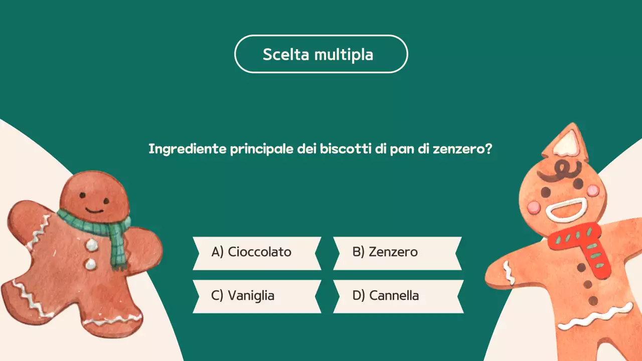 Quiz di Natale con illustrazione rosso-beige