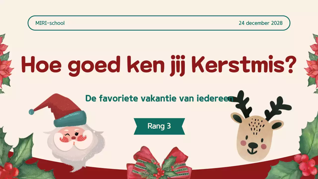 Rood Beige Illustratie Kerst Quiz
