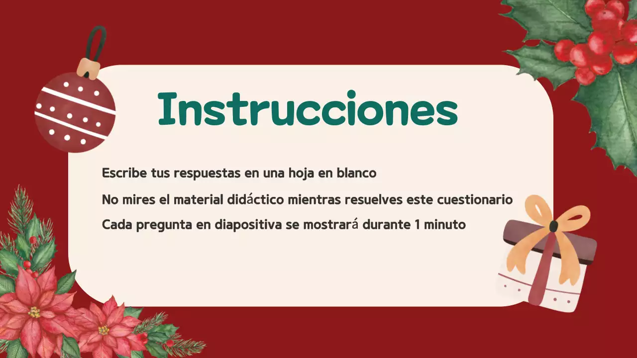 Rojo Beige Ilustración Christmas Quiz