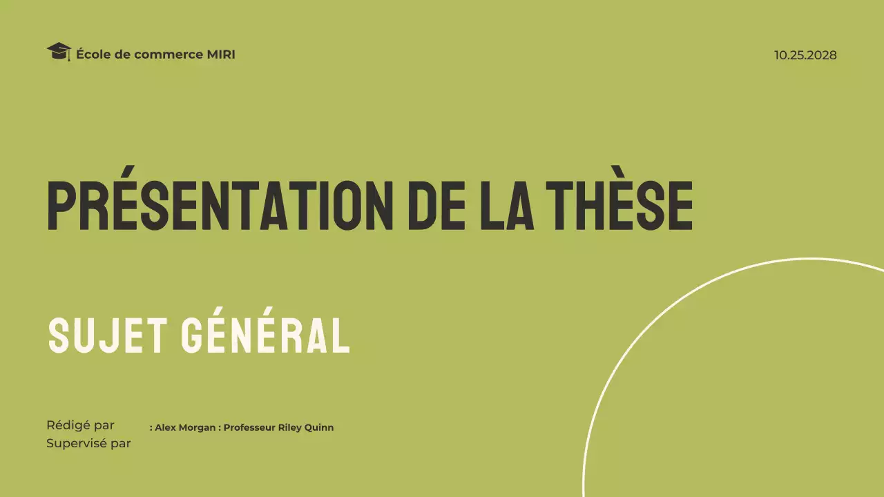 Présentation de la thèse sur la modernité verte