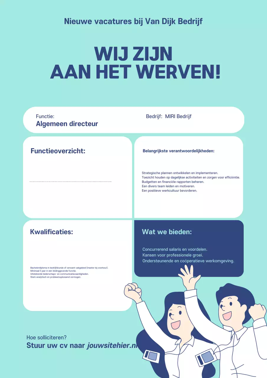 werving blauwe moderne banen