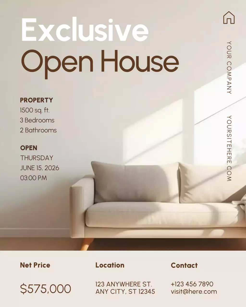 Neutral Real Estate Open House Promotion Instagram Post