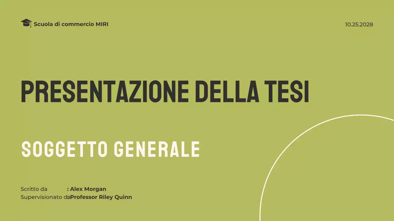 Presentazione della tesi Green Modern