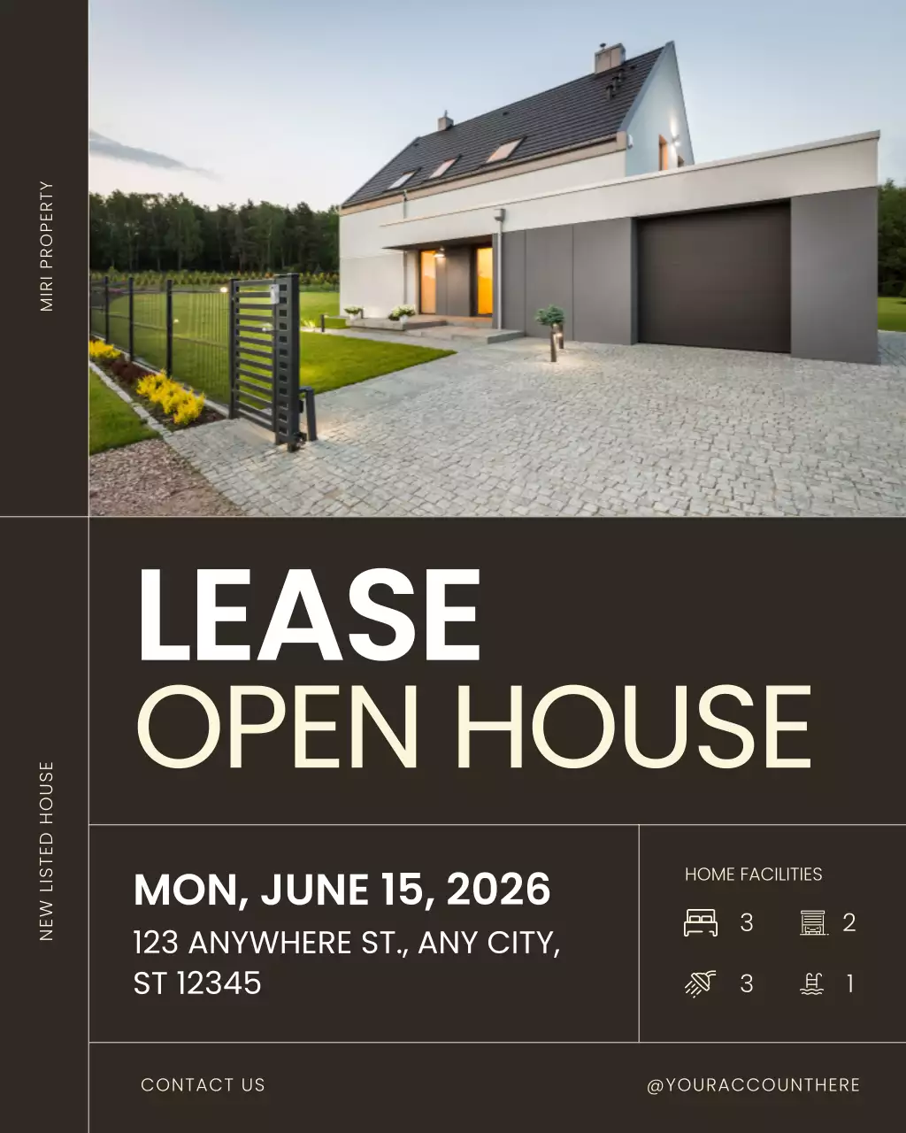 Brown Open House Listing Instagram Post