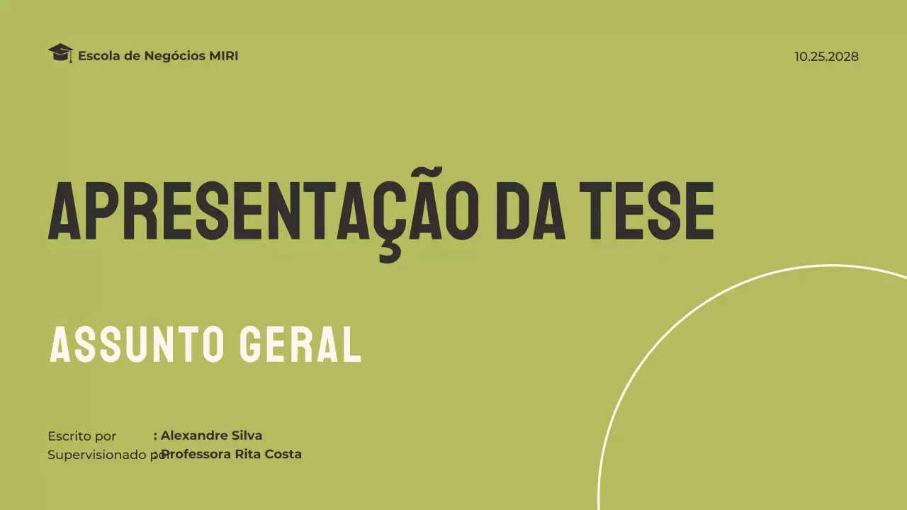 Apresentação da tese Green Modern