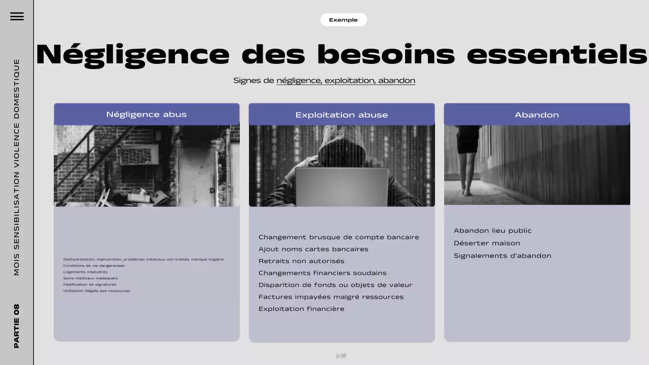 Présentation de sensibilisation moderne à la couleur violette