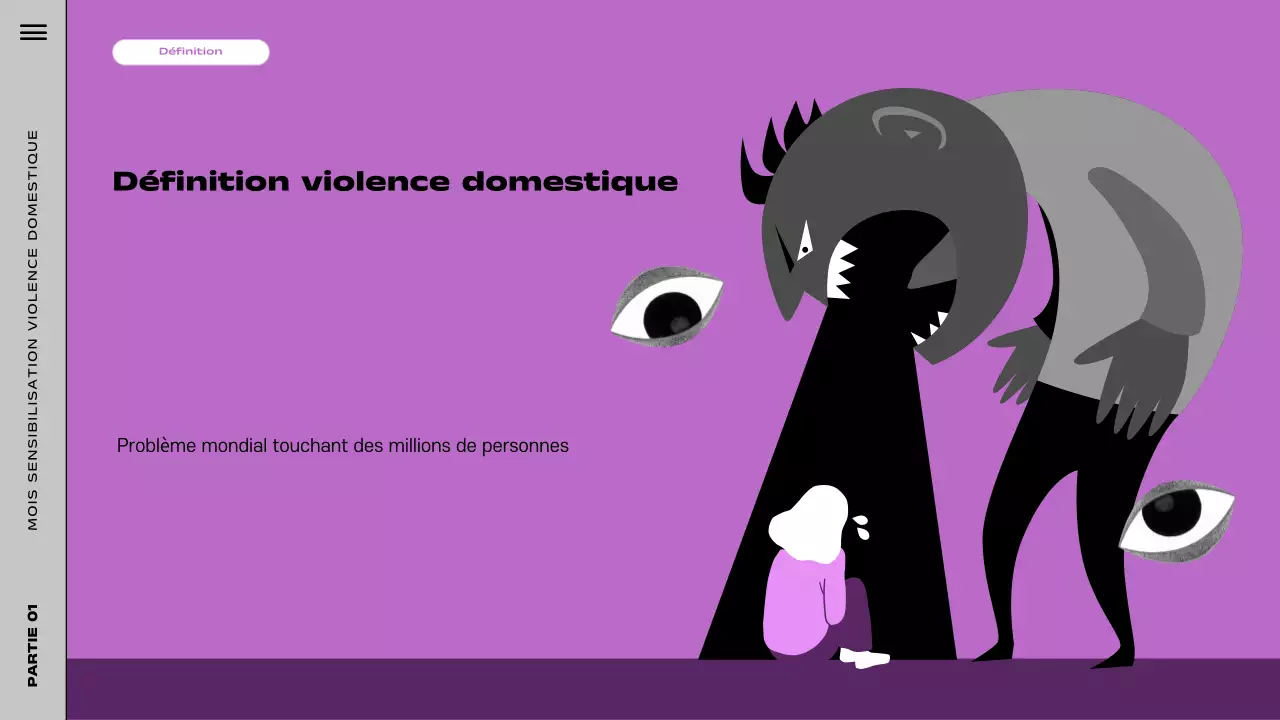 Présentation de sensibilisation moderne à la couleur violette