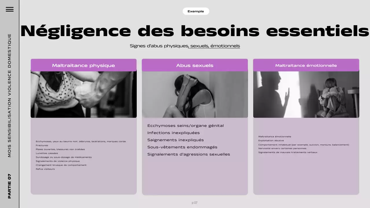 Présentation de sensibilisation moderne à la couleur violette
