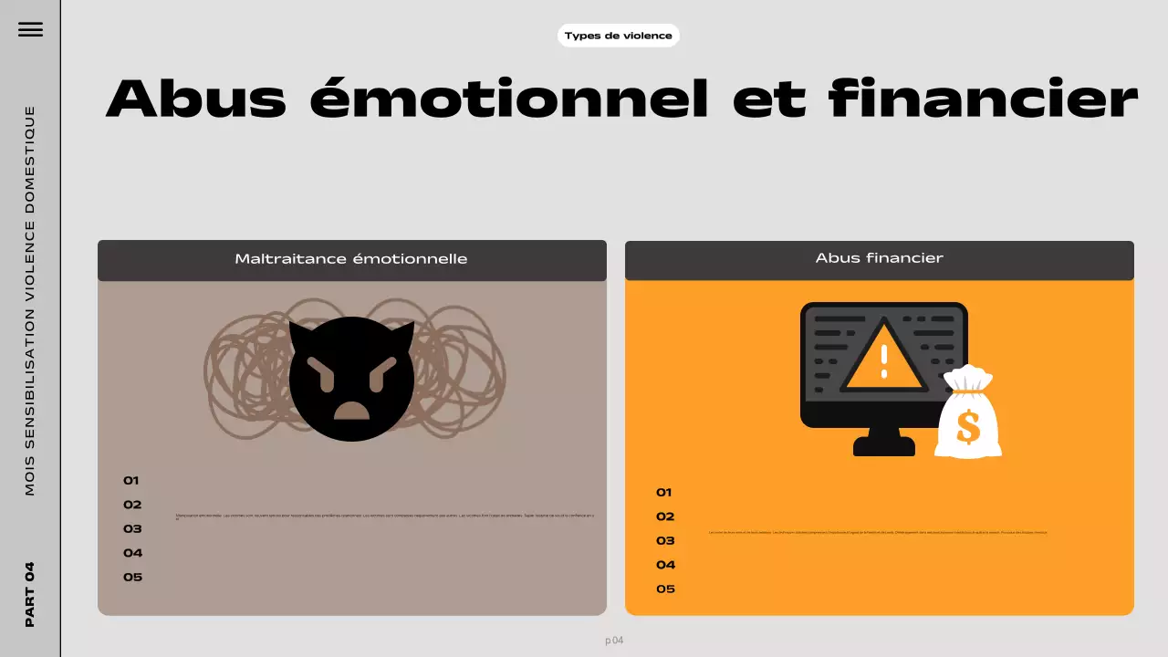Présentation de sensibilisation moderne à la couleur violette
