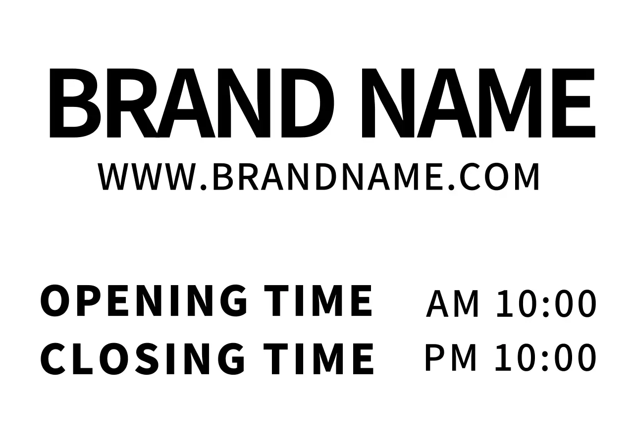 白黒 シンプル ビジネス 営業時間