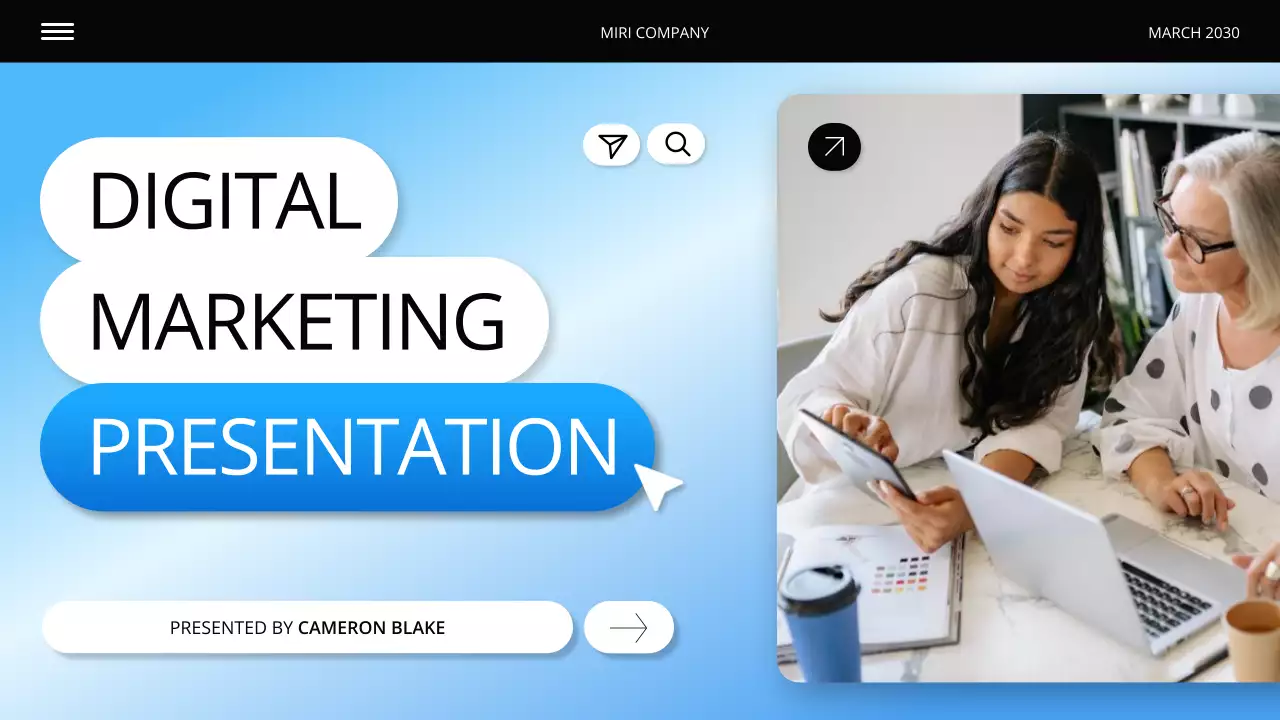 Blue and White Digital Marketing Presentation